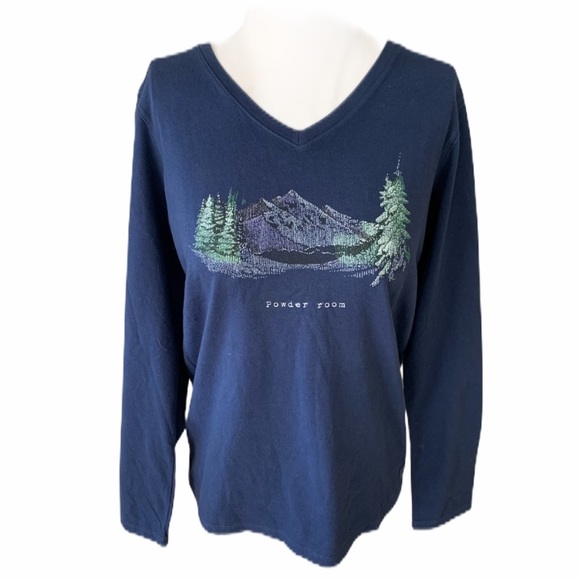 Life Is Good Tops - Life Is Good Powder Room mountain scene LS medium